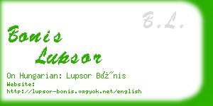bonis lupsor business card